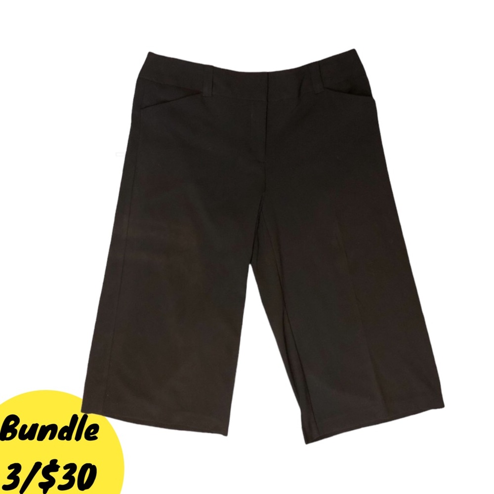 GNW Black Capris Wide Leg Cropped Pants